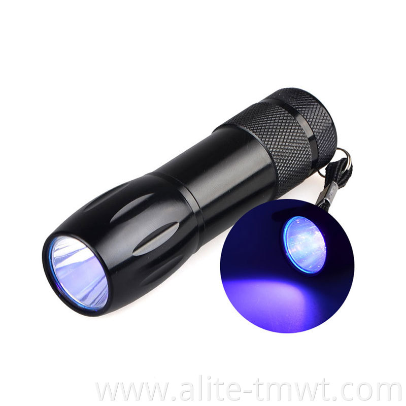 Amazon Hot Ultraviolet Black Light 365 nm UV Flashlight for Emerald Detection